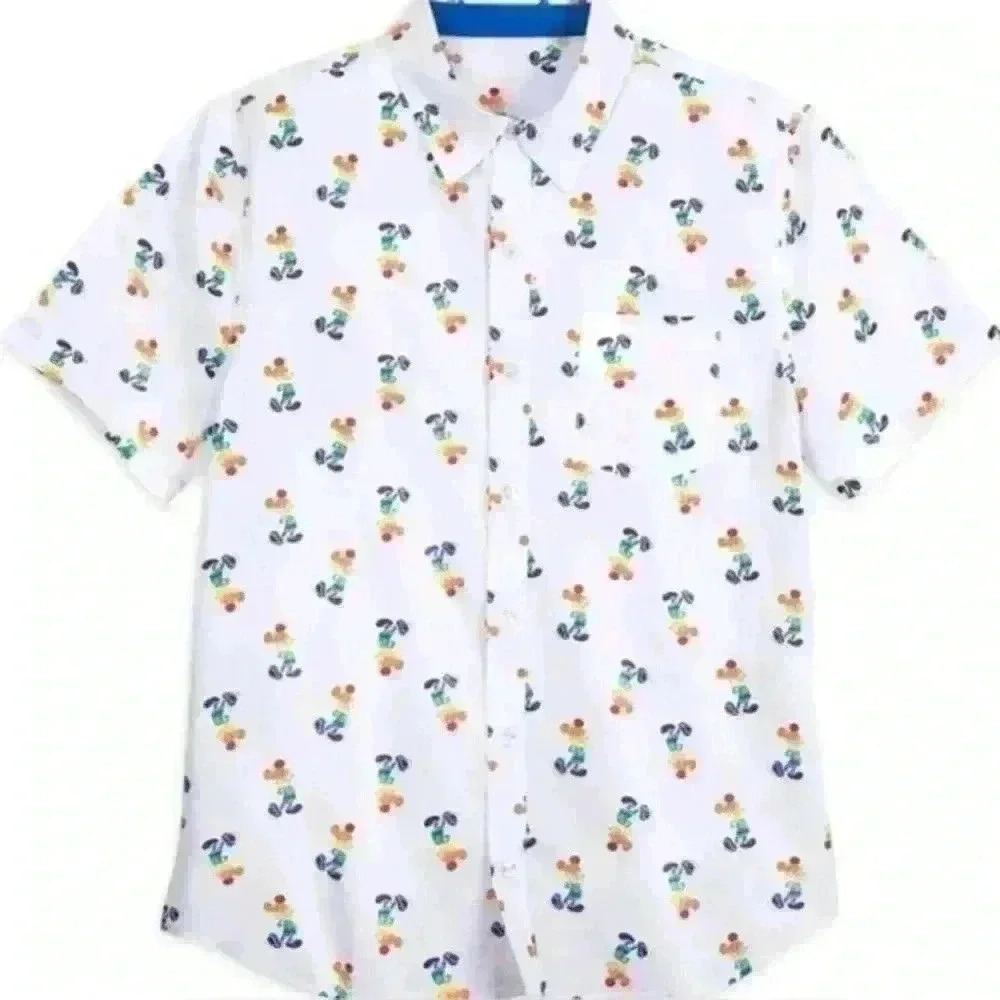 NWT men’s Disney world parks exclusive Mickey Mouse rainbow button down shirt XL
